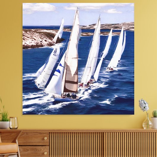 Zeilboot Canvasprint Canvas Afdruk (Insitu (Woonkamer))