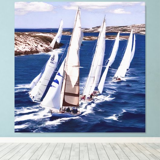 Zeilboot Canvasprint Canvas Afdruk (Insitu (Houten vloer))