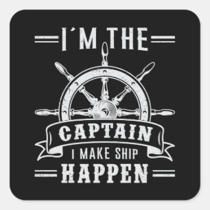 Zeilboot Captain Sailor Zee cadeau idee Vierkante Sticker