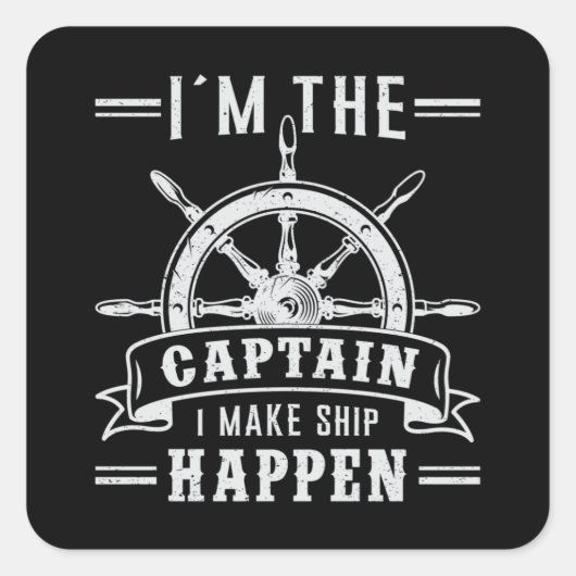 Zeilboot Captain Sailor Zee cadeau idee Vierkante Sticker (Voorkant)