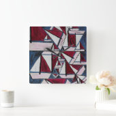 Zeilboot Clock Vierkante Klok (Huis)