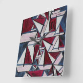 Zeilboot Clock Vierkante Klok (Hoek)