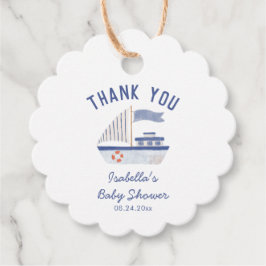Zeilboot Dank je Jongen Baby shower Bedankjes Labels
