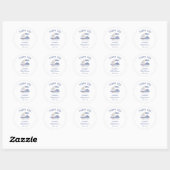 Zeilboot Dank je Jongen Baby shower Ronde Sticker (Vel)