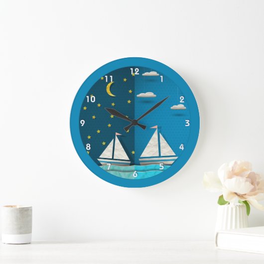 Zeilboot Day Night Clock Grote Klok (Huis)