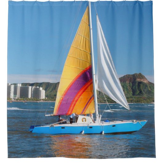 Zeilboot Douchegordijn (Voorkant)