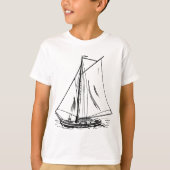 Zeilboot Drawing  T-shirt (Voorkant)