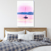 Zeilboot drijft vroeg in de ochtend licht. canvas afdruk (Insitu (Slaapkamer))