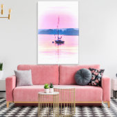 Zeilboot drijft vroeg in de ochtend licht. canvas afdruk (Insitu (Woonkamer))