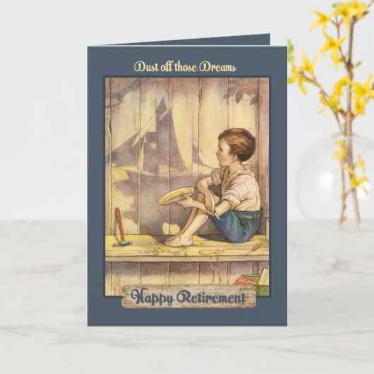 Zeilboot droomt van pensioen kaart (Gele Bloem)