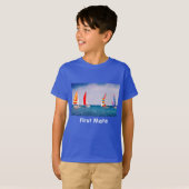 Zeilboot eerste stuurman zeilen Kinder T-shirt (Voorkant volledig)