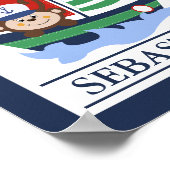 Zeilboot en aap op maat gemaakte wandkunst print (Hoek)