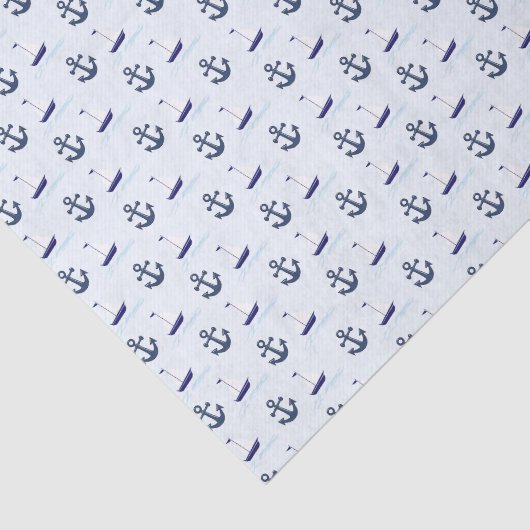 Zeilboot en Anchor Tissuepapier (Detail)