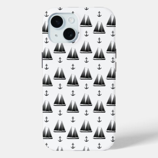 Zeilboot en anker Case-Mate iPhone case (Achterkant)