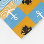 Zeilboot en ankerpatroon fleece deken (Hoek)