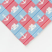 Zeilboot en ankerpatroon fleece deken (Hoek)