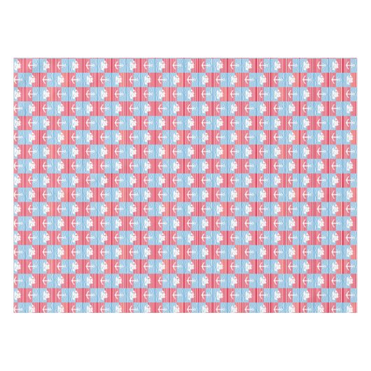 Zeilboot en ankerpatroon tafelkleed (Voorkant (Horizontaal))