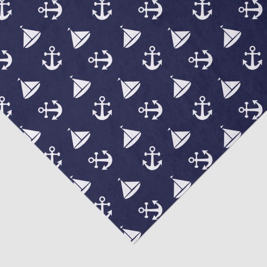Zeilboot en ankerpatroon tissuepapier (Detail)