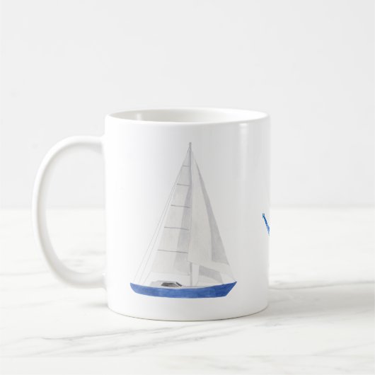 Zeilboot en Blauwe Anker Scheepvaart Koffiemok (Links)