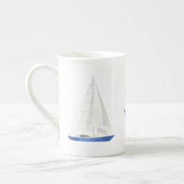 Zeilboot en Blauwe Anker Scheepvaart Porselein Kop