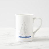 Zeilboot en Blue Anchor Nautical Porselein Kop (Rechts)