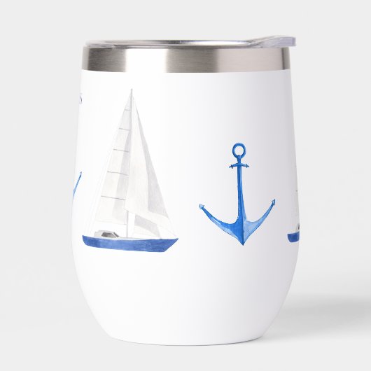 Zeilboot en Blue Anchor Nautische Wijnkoeler (Links)