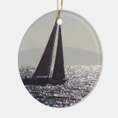 Zeilboot en catalina keramisch ornament (Links)