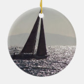 Zeilboot en catalina keramisch ornament (Achterkant)