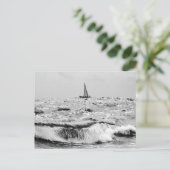 Zeilboot en een mooie golf briefkaart (Staand voorkant)