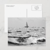 Zeilboot en een mooie golf briefkaart (Voorkant / Achterkant)