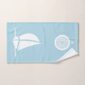 zeilboot en kompas in lichtblauw bad handdoek (Handdoek)