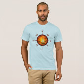Zeilboot en kompas Roos T-shirt (Voorkant volledig)