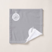 zeilboot en kompas - zilveren kleurbadhanddoekset bad handdoek (Wasdoekje)