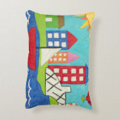 Zeilboot en luchtballon met Cityscape Accent Kussen (Achterkant (Verticaal))