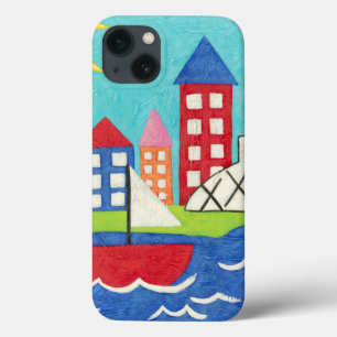 Zeilboot en luchtballon met Cityscape Case-Mate iPhone Case