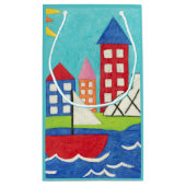 Zeilboot en luchtballon met Cityscape Klein Cadeauzakje (Achterkant)