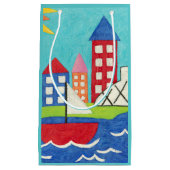 Zeilboot en luchtballon met Cityscape Klein Cadeauzakje (Voorkant)
