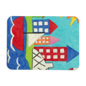 Zeilboot en luchtballon met Cityscape Magneet (Horizontaal)