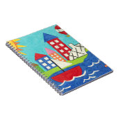 Zeilboot en luchtballon met Cityscape Notitieboek (Rechterzijde)