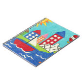 Zeilboot en luchtballon met Cityscape Notitieboek (Linkerzijde)