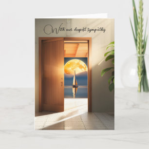 Zeilboot en Maan in Doorway Sympathie Kaart