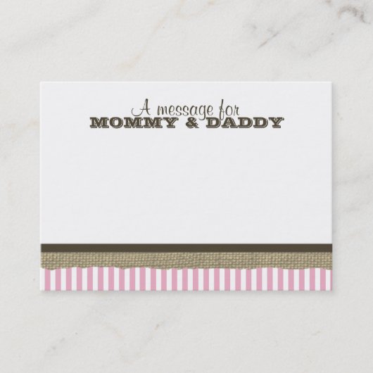 Zeilboot en Pink Stripes Baby shower Bericht Contactkaartje (Voorkant)