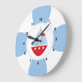 Zeilboot en reddingsring grote klok (Hoek)