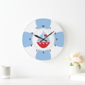 Zeilboot en reddingsring grote klok (Huis)