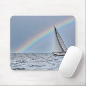 Zeilboot en regenboog muismat (Met muis)