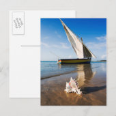 Zeilboot en -schaal | Mozambique, Benguerra Lodge Briefkaart (Voorkant / Achterkant)