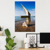 Zeilboot en -schaal | Mozambique, Benguerra Lodge Poster (Thuiskantoor)