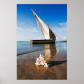 Zeilboot en -schaal | Mozambique, Benguerra Lodge Poster (Voorkant)