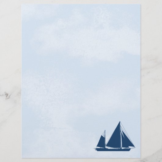 Zeilboot en Sky Stationery Letterhead (Voorkant)