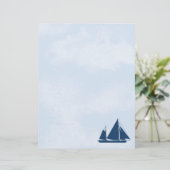 Zeilboot en Sky Stationery Letterhead (Staand voorkant)